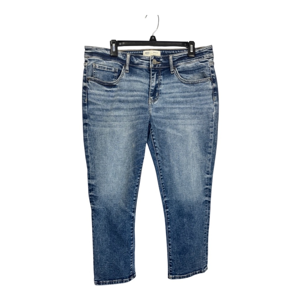 BKE Buckle Stella Capril Slim Low Rise Jeans Womens Size 32 Dark Blue Distressed